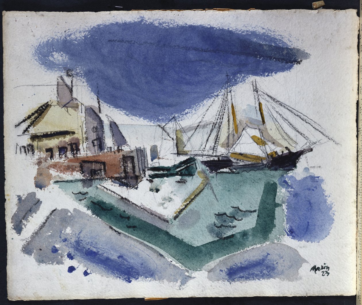 Havenscène door John Marin