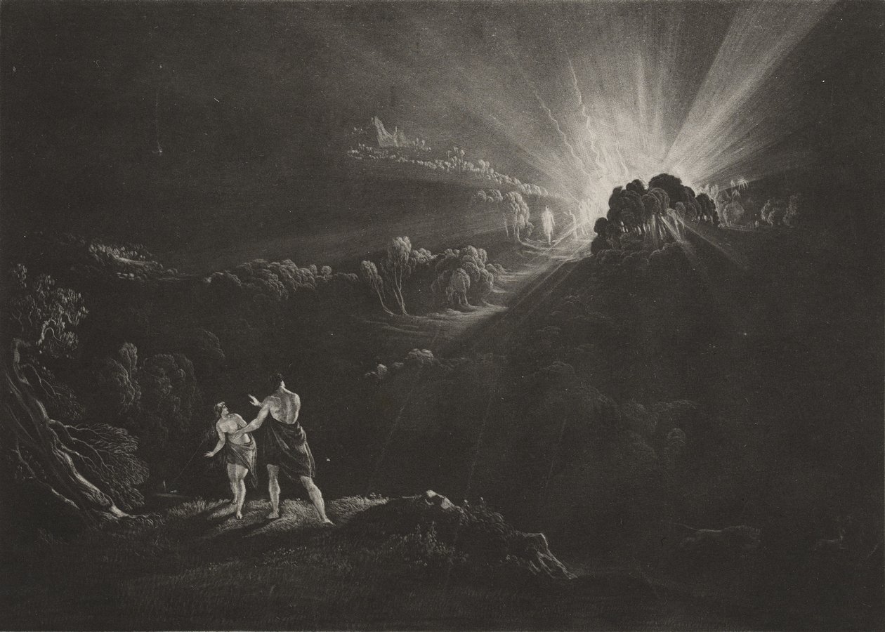 De nadering van de aartsengel Michaël door John Martin