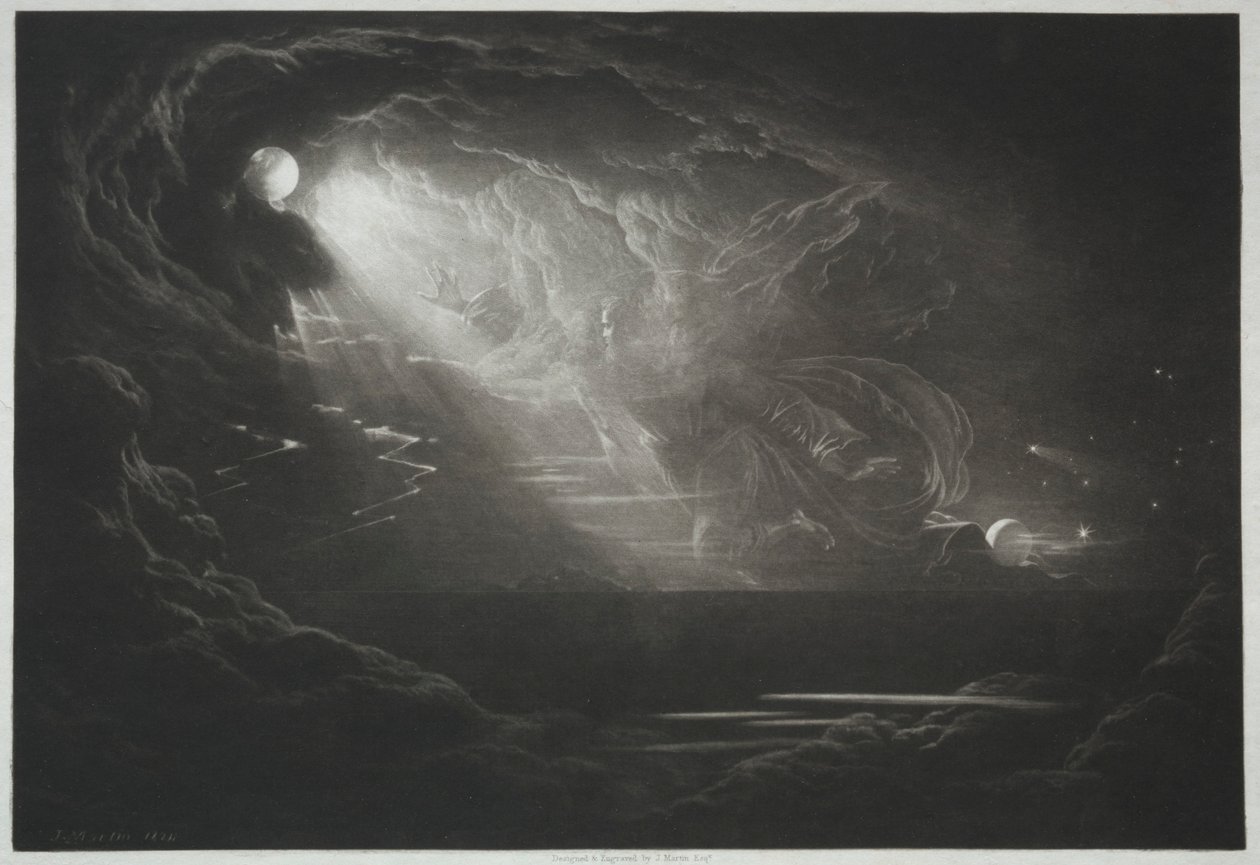 Paradise Lost: De schepping van het licht, 1824 door John Martin