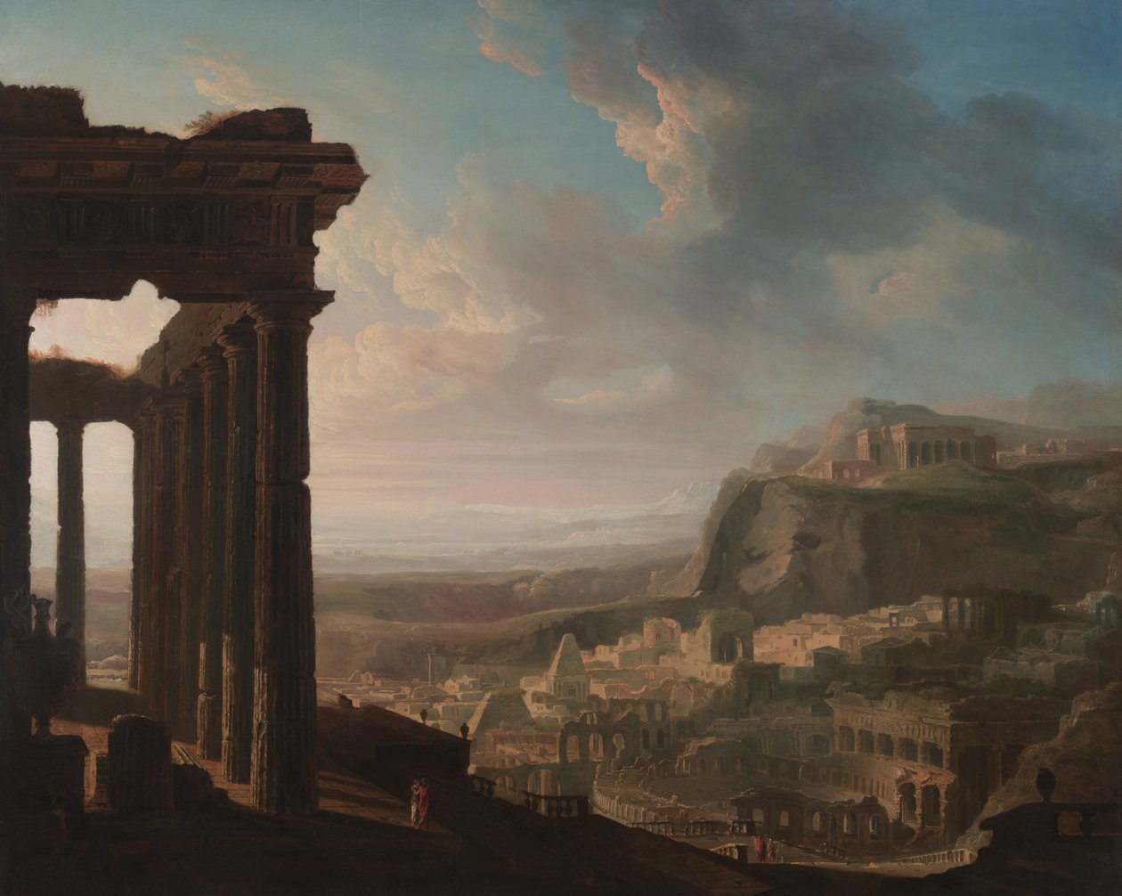 Ruïnes van een oude stad door John Martin