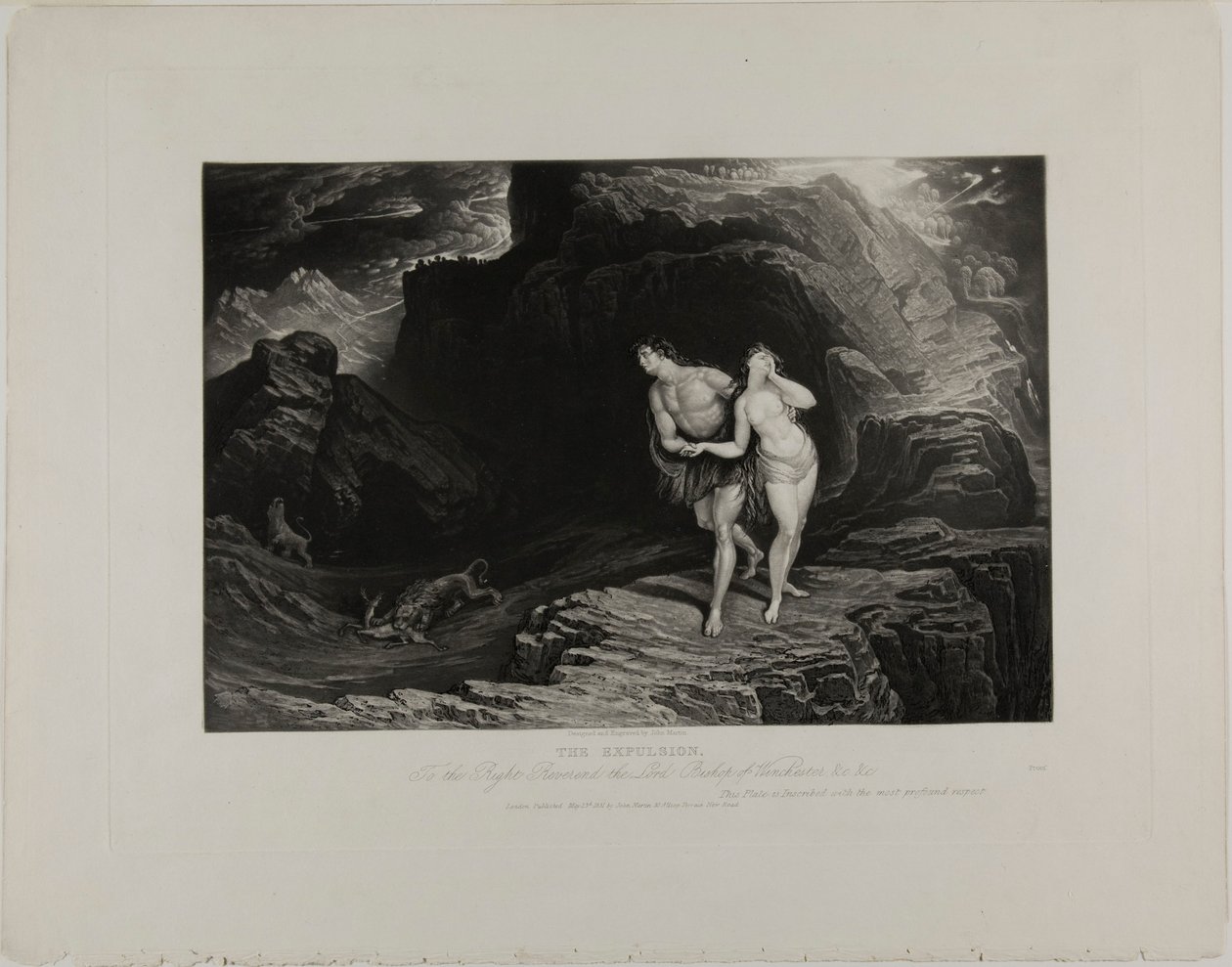 De Verdrijving, uit Illustraties van de Bijbel door John Martin