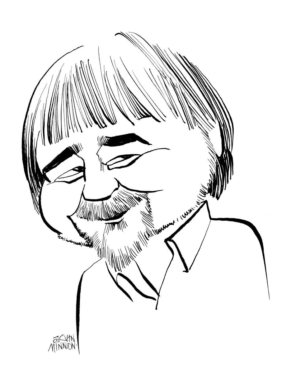Alan Bleasdale karikatuur, Engelse televisiedramaturg: b door John Minnion