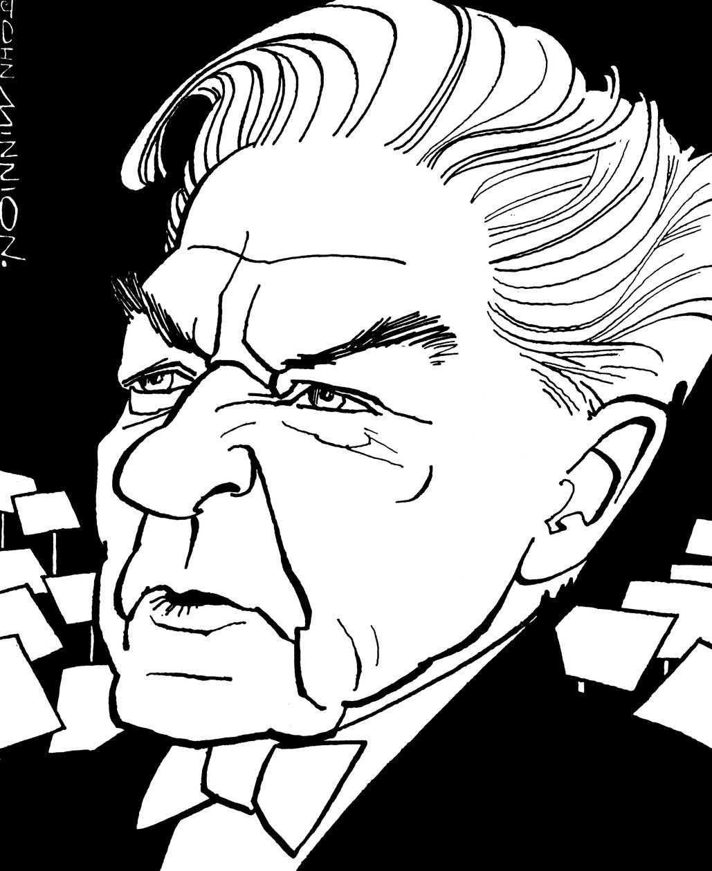 Herbert von Karajan - portret door John Minnion