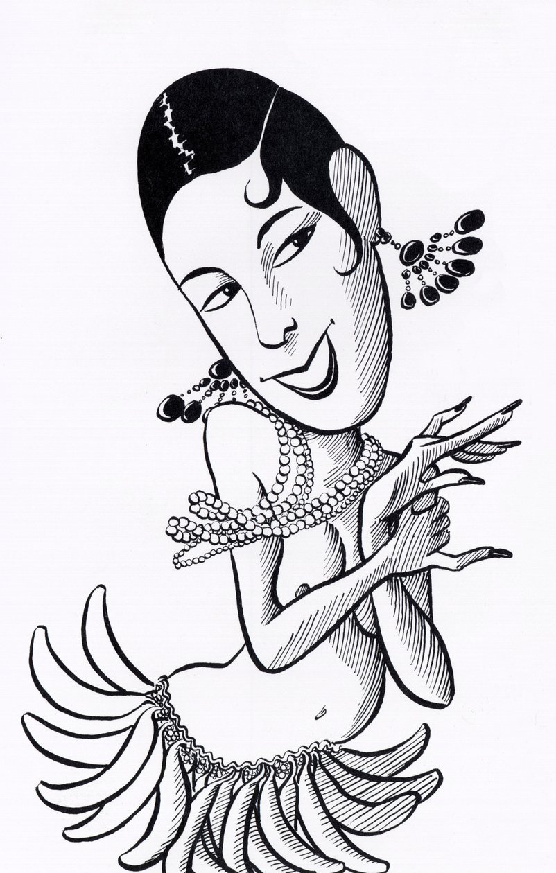 Josephine Baker, karikatuur door John Minnion