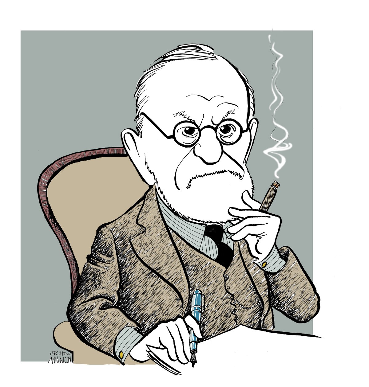 Sigmund Freud - karikatuur door John Minnion