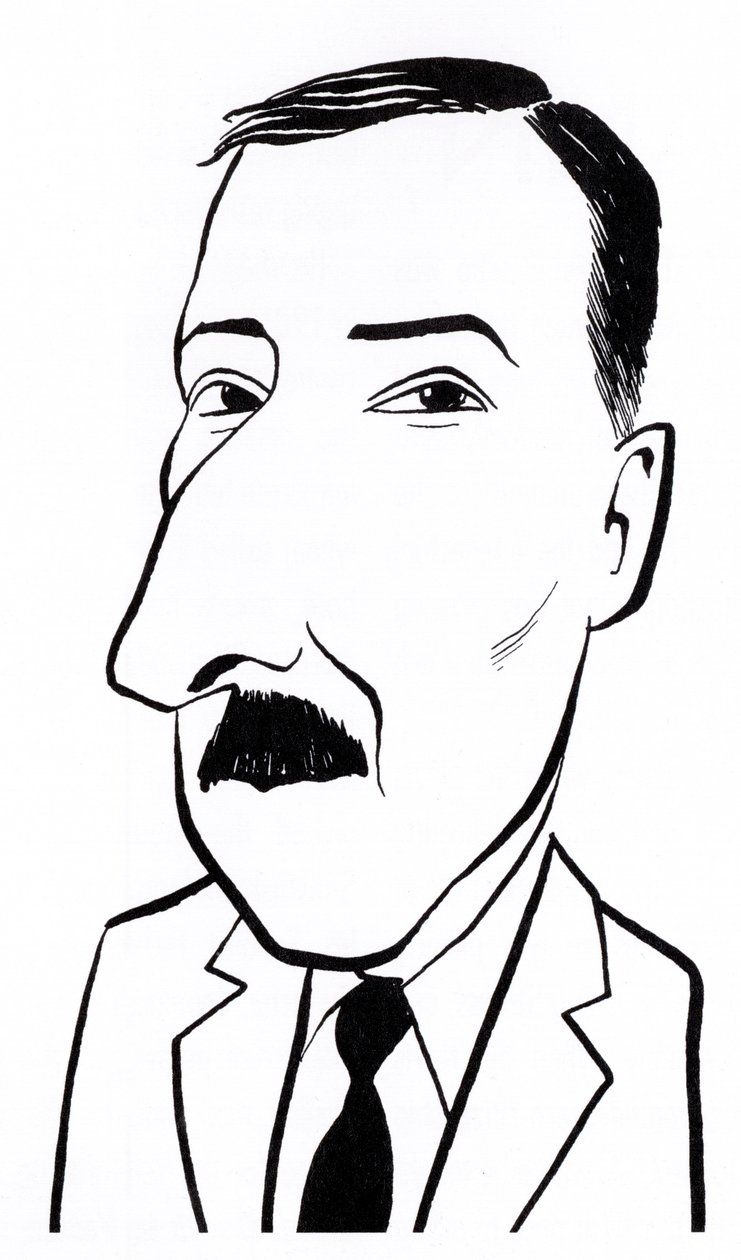 Stefan Zweig, karikatuur door John Minnion