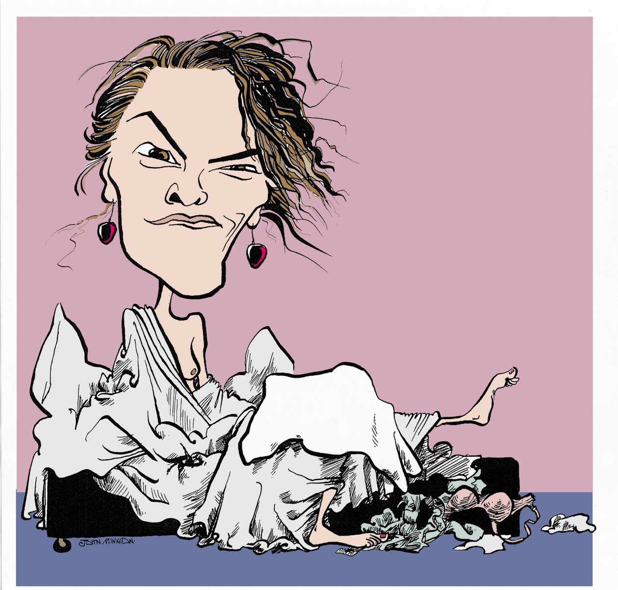 Tracey Emin, karikatuur door John Minnion