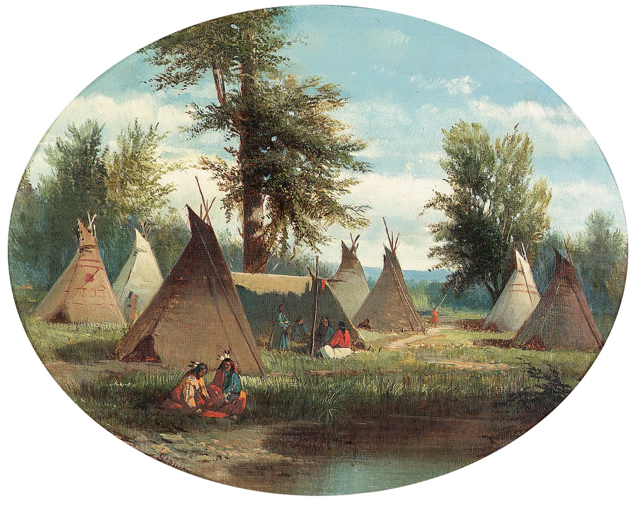 Assiniboin-kamp door John Mix Stanley