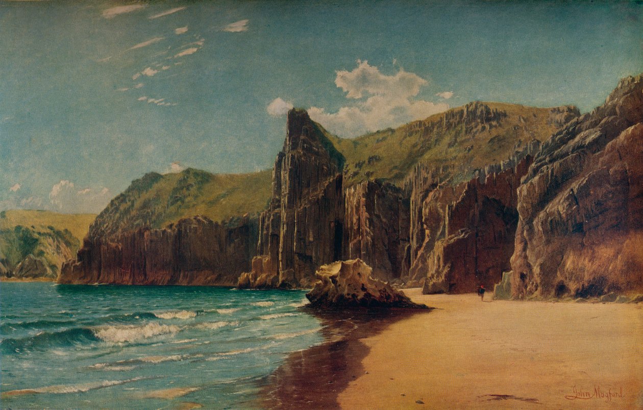 Kliffen bij Barlow, ca. 1877 door John Mogford