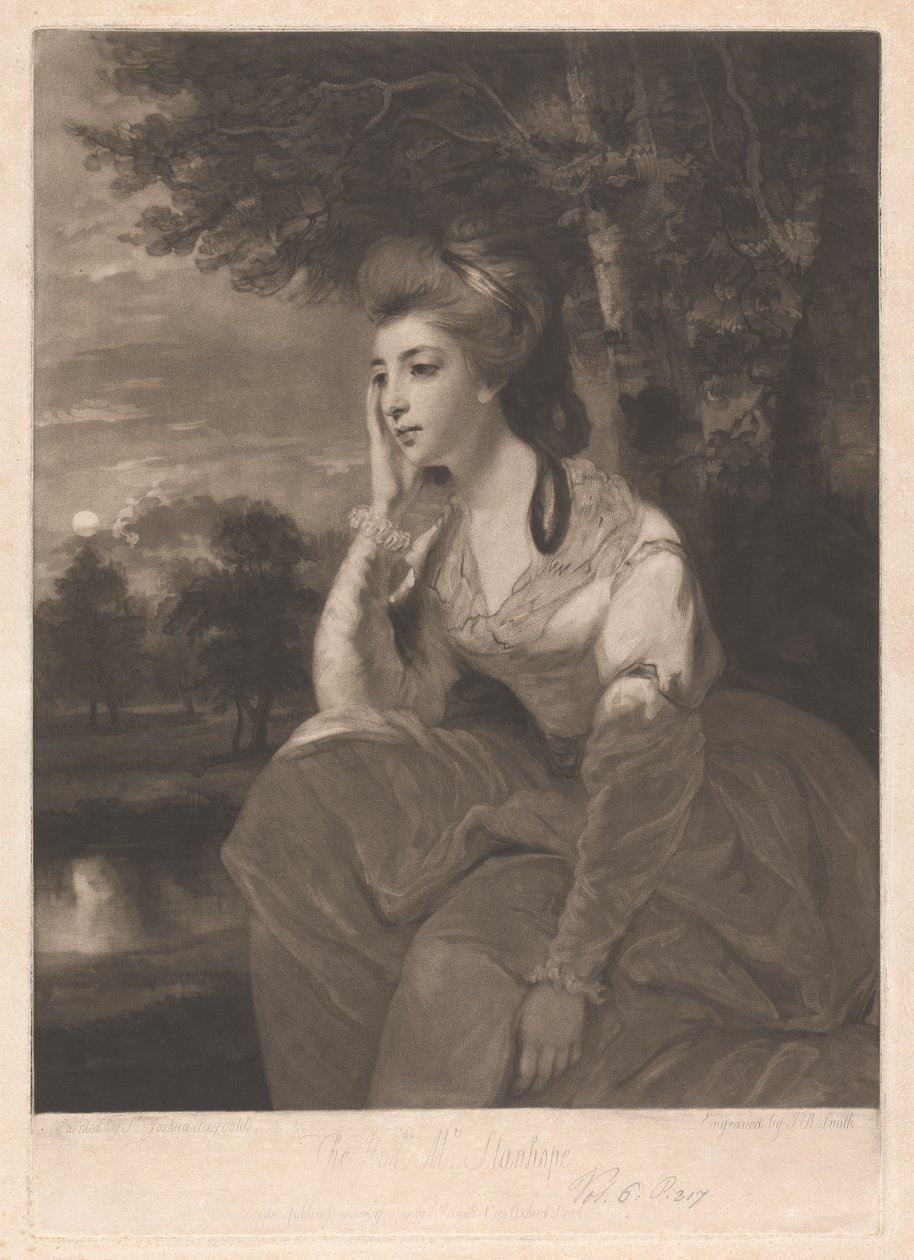 Eerwaarde mevrouw Stanhope door John Raphael Smith