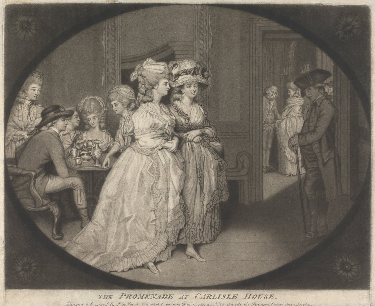 De Promenade bij Carlisle House door John Raphael Smith