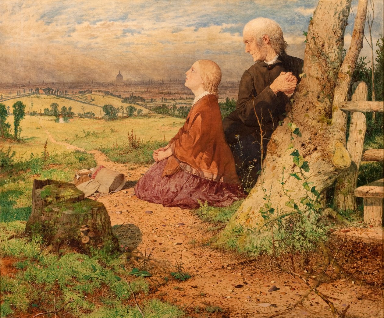 Kleine Nell en haar grootvader verlaten Londen door John Ritchie