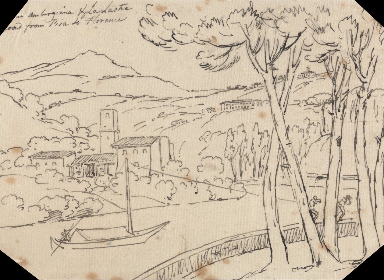 Tussen Ambrogiana en La Lastra door John Robert Cozens