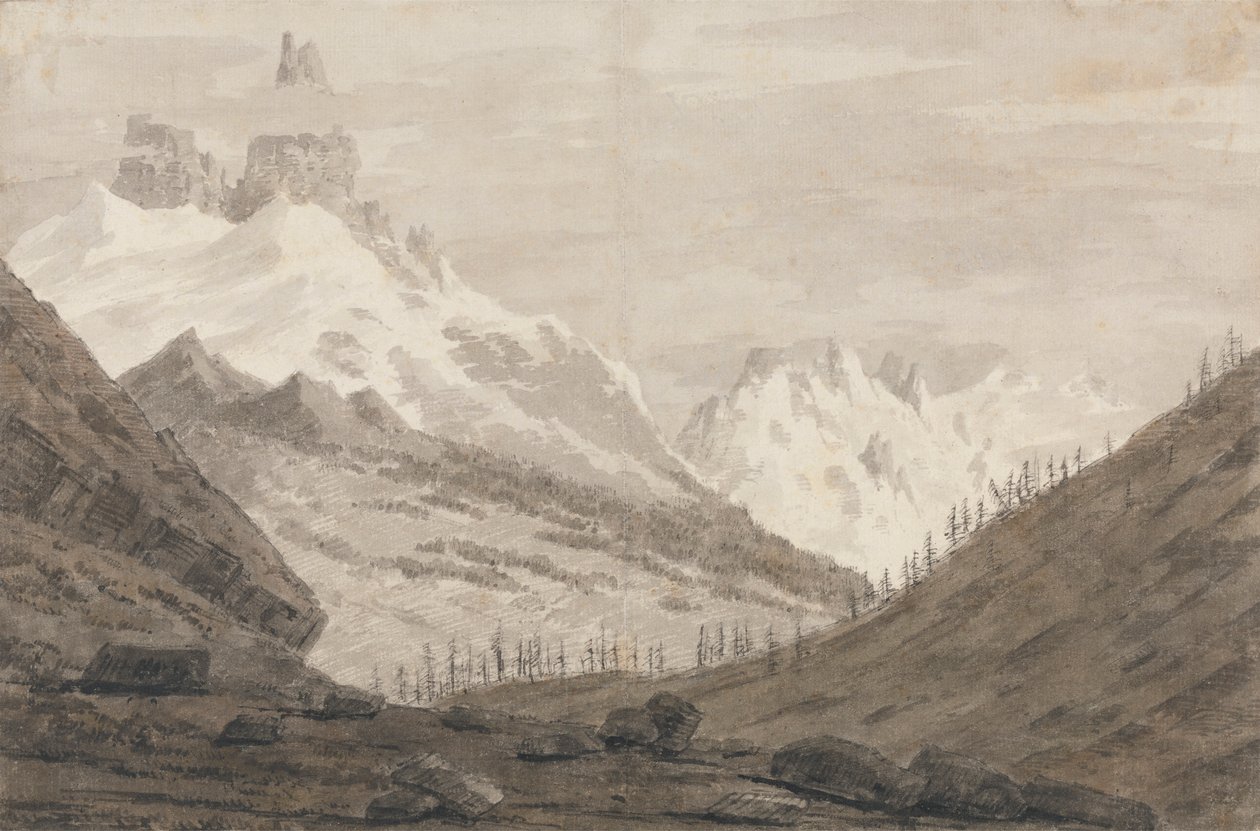 Tussen Chamonix en Martigny door John Robert Cozens