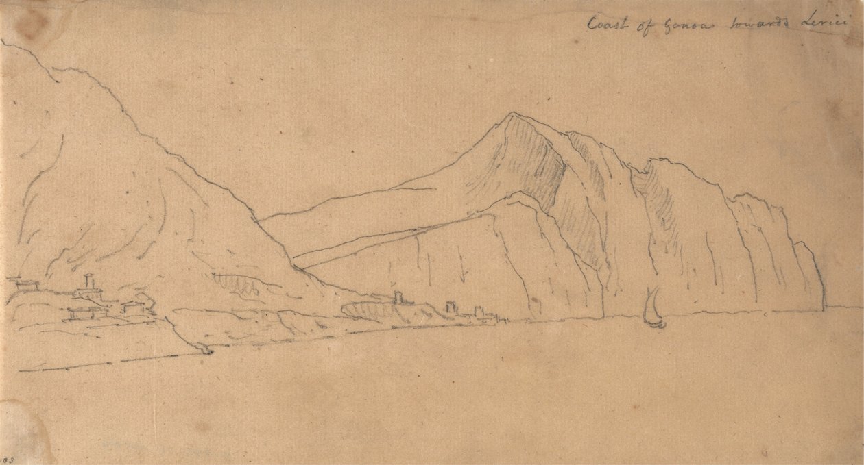 Kust van Genua richting Lerici door John Robert Cozens