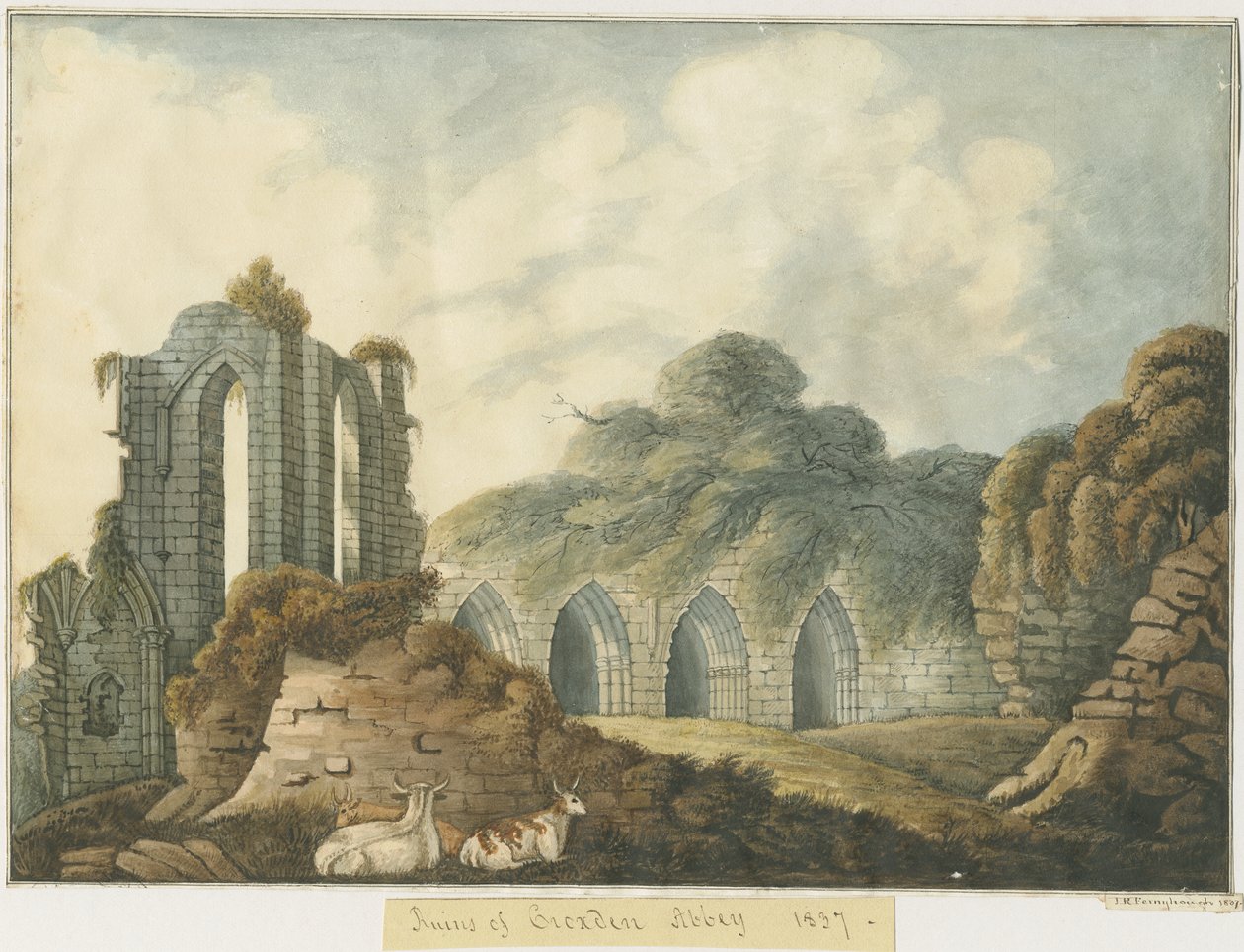 Croxden Abdij: aquarel schilderij door John Robert Fernyhough