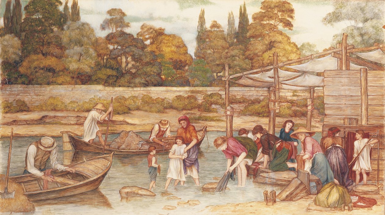 De wasplaats door John Roddam Spencer Stanhope