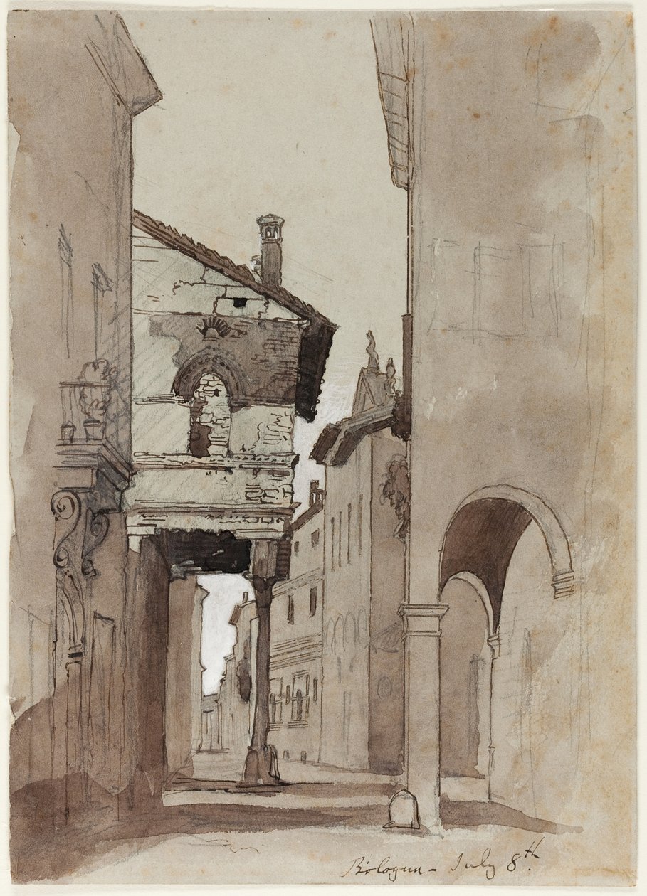 Straat in Bologna door John Ruskin