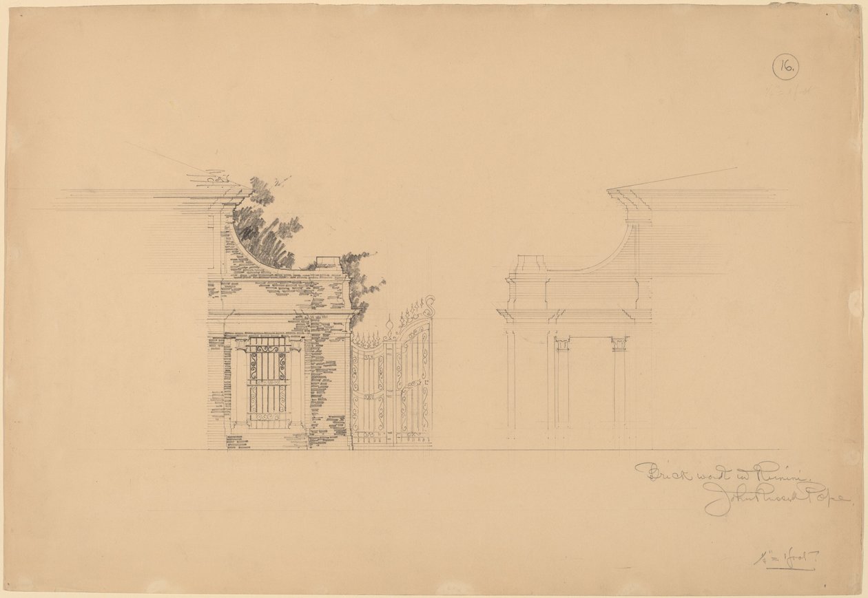 Baksteenwerk in Rimini door John Russell Pope
