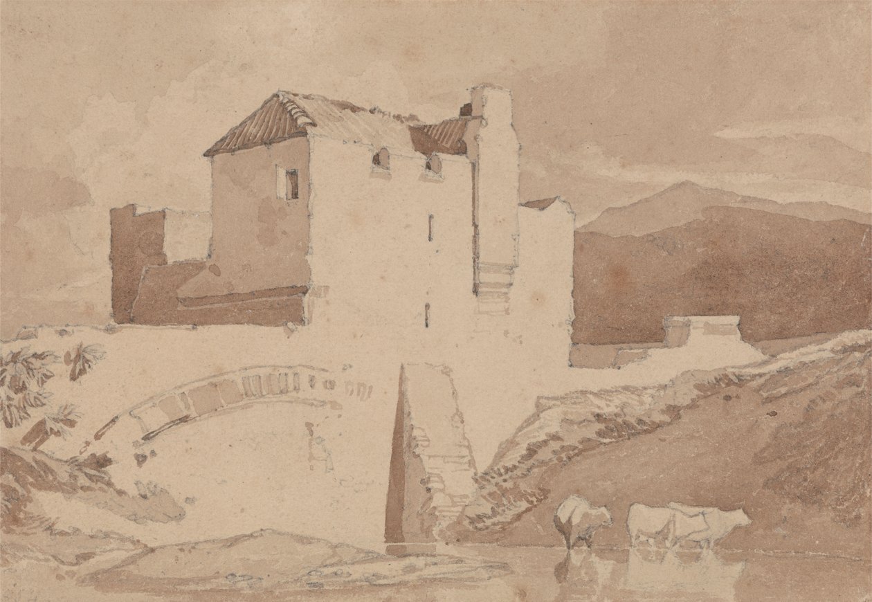 Een oud gebouw door John Sell Cotman