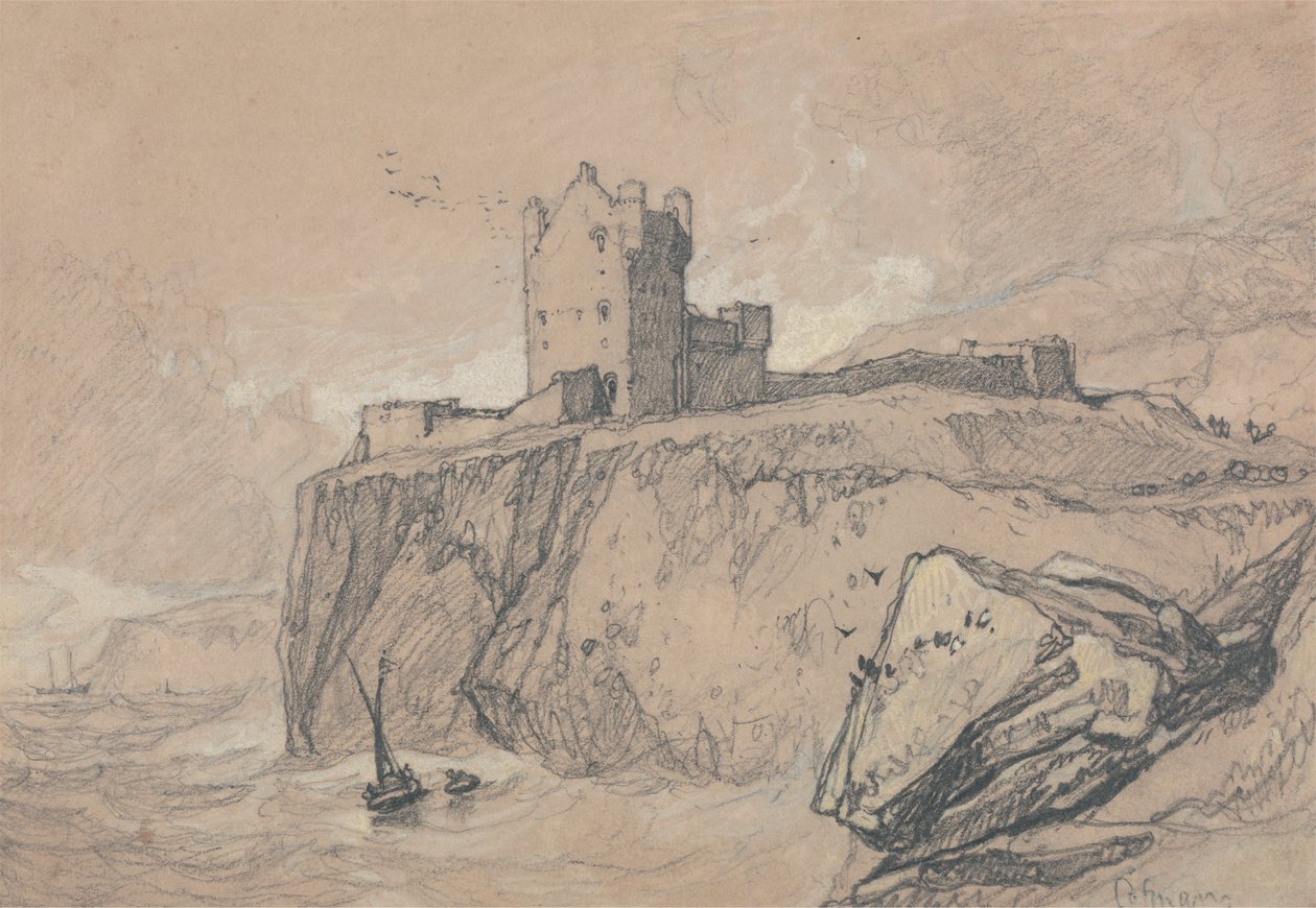 Bamborough Kasteel, Northumberland door John Sell Cotman