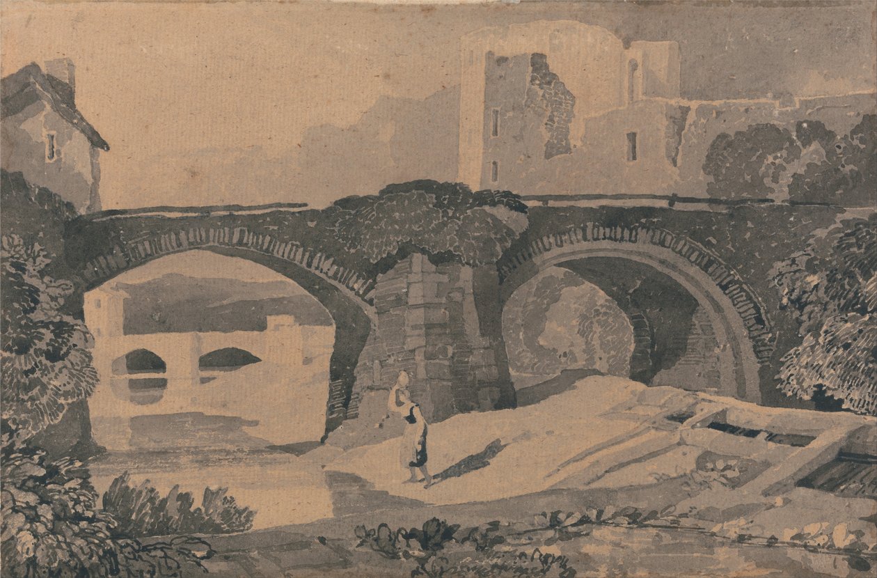 Brecon Bridge, Yorkshire door John Sell Cotman