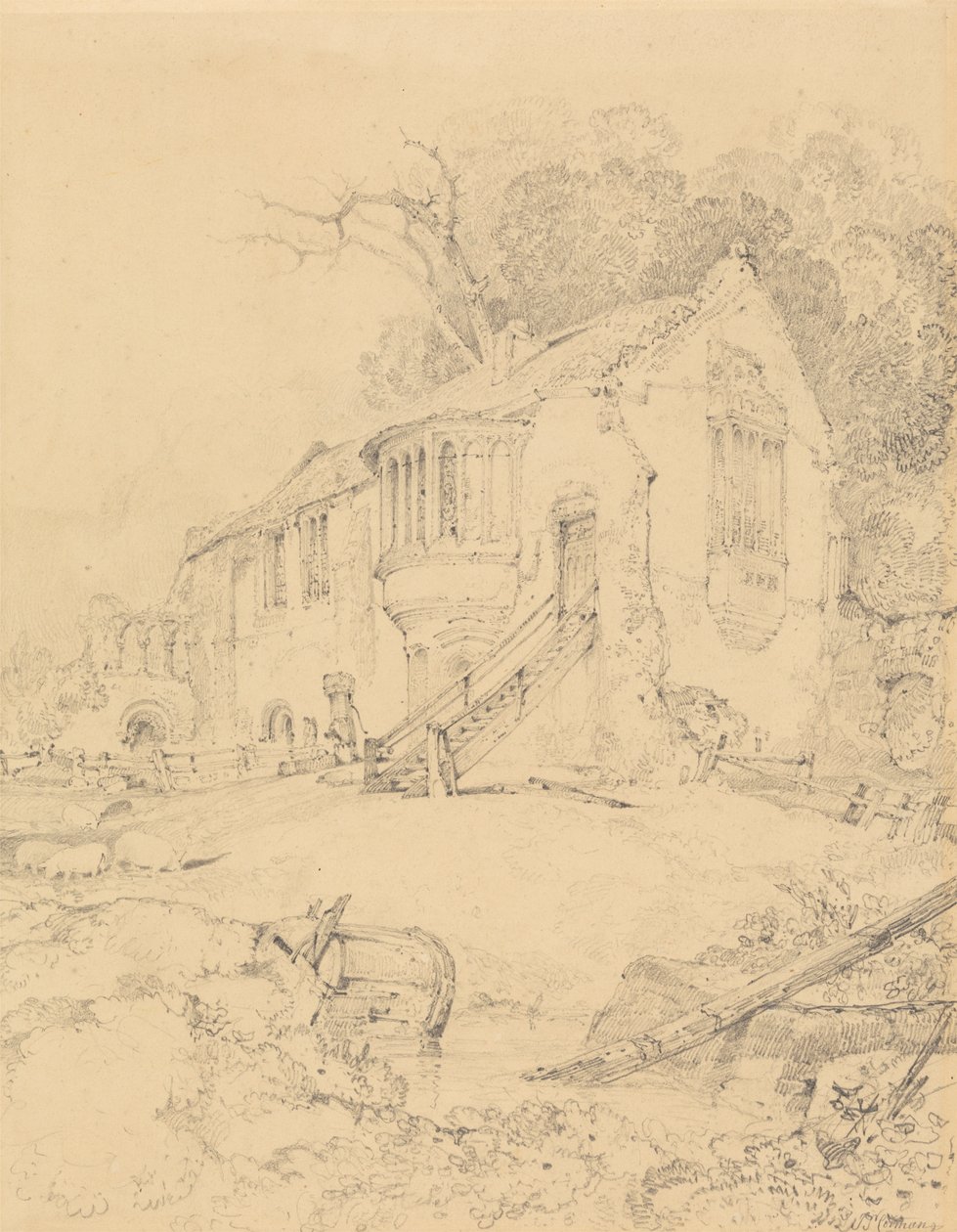 Castle Acre Priory, Norfolk door John Sell Cotman