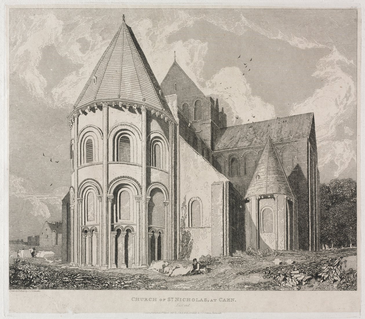 Kerk van St. Nicolaas, in Caen door John Sell Cotman