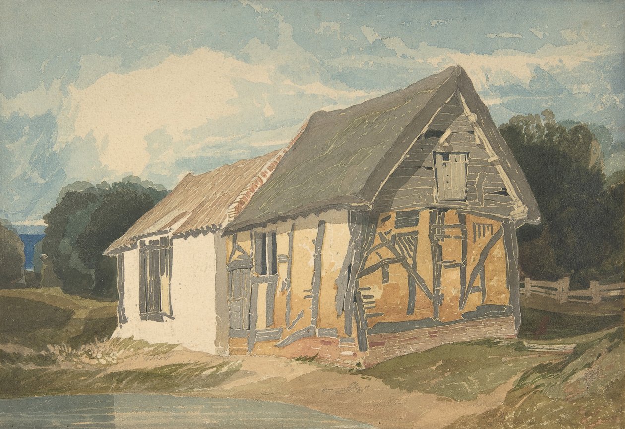 Boerderijgebouw bij een Vijver, 1808-11 door John Sell Cotman