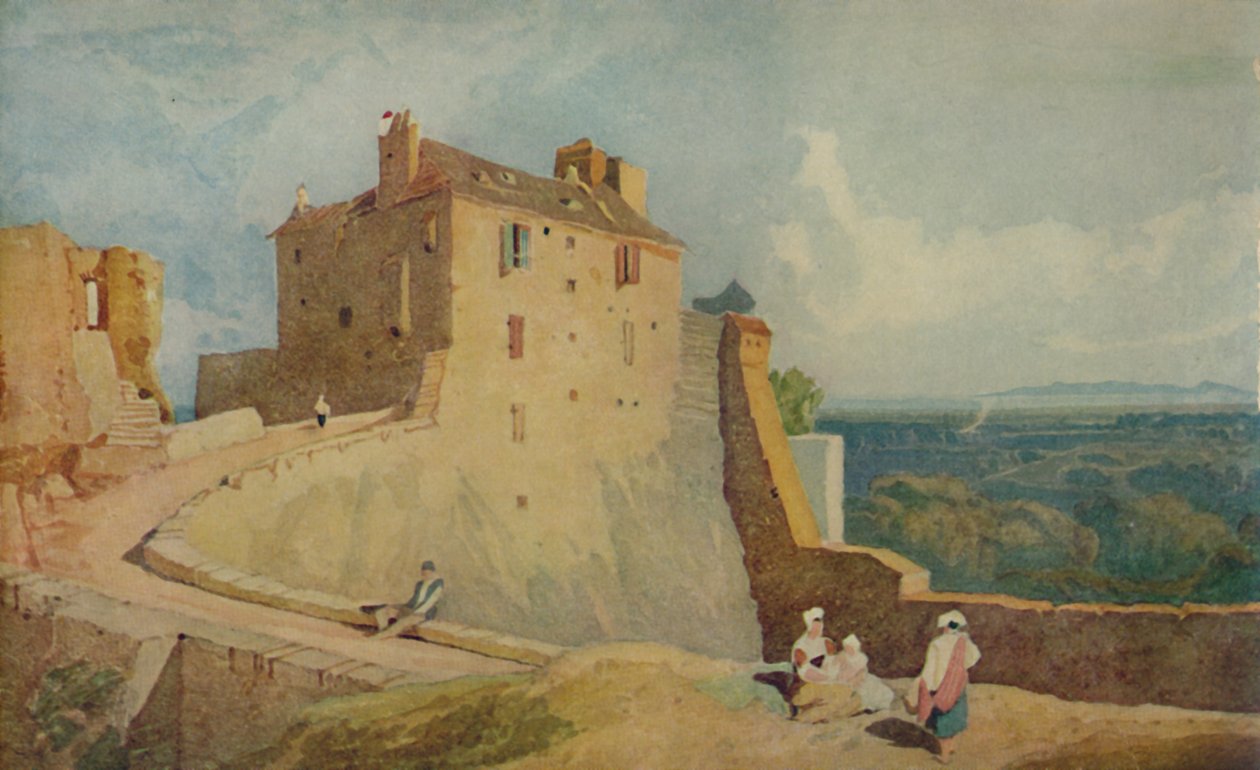 Op de wal, Domfront, Frankrijk door John Sell Cotman