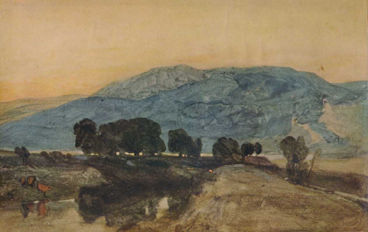 Rotsachtig landschap, zonsondergang, 1923 door John Sell Cotman
