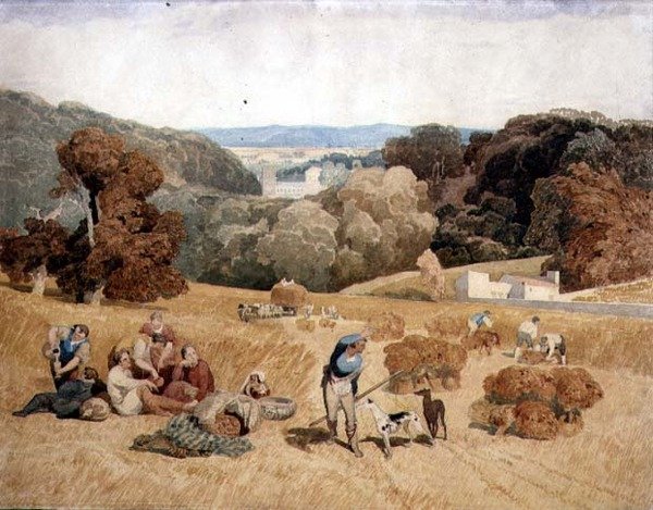 Het oogstveld door John Sell Cotman