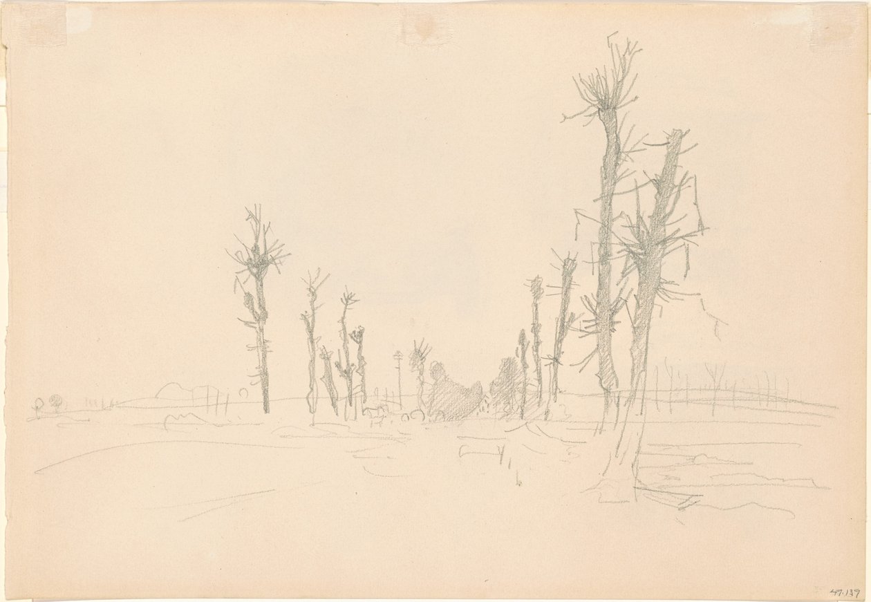 Verwoest Landschap [verso], 1918 door John Singer Sargent