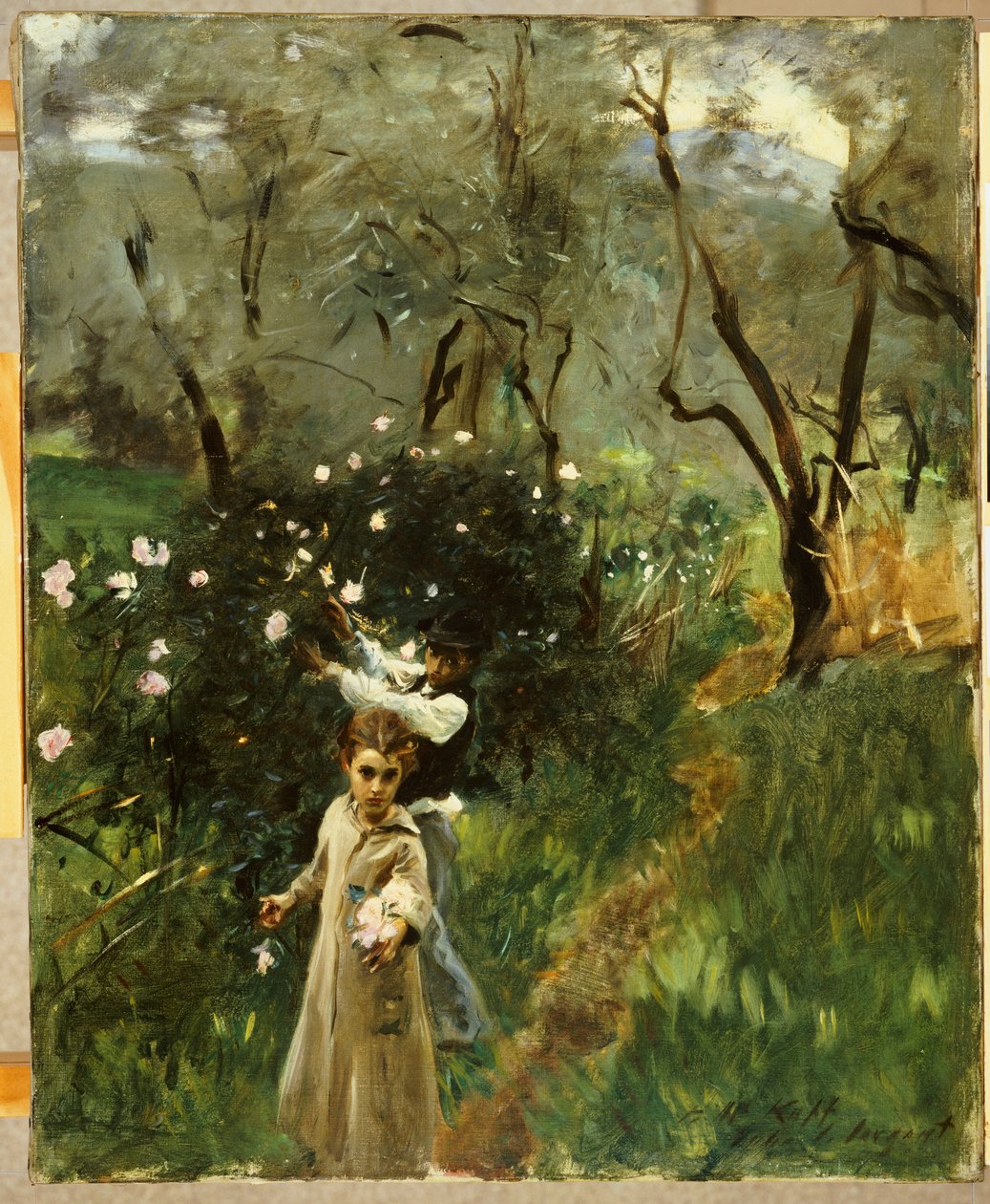 Bloemen plukken in de schemering door John Singer Sargent