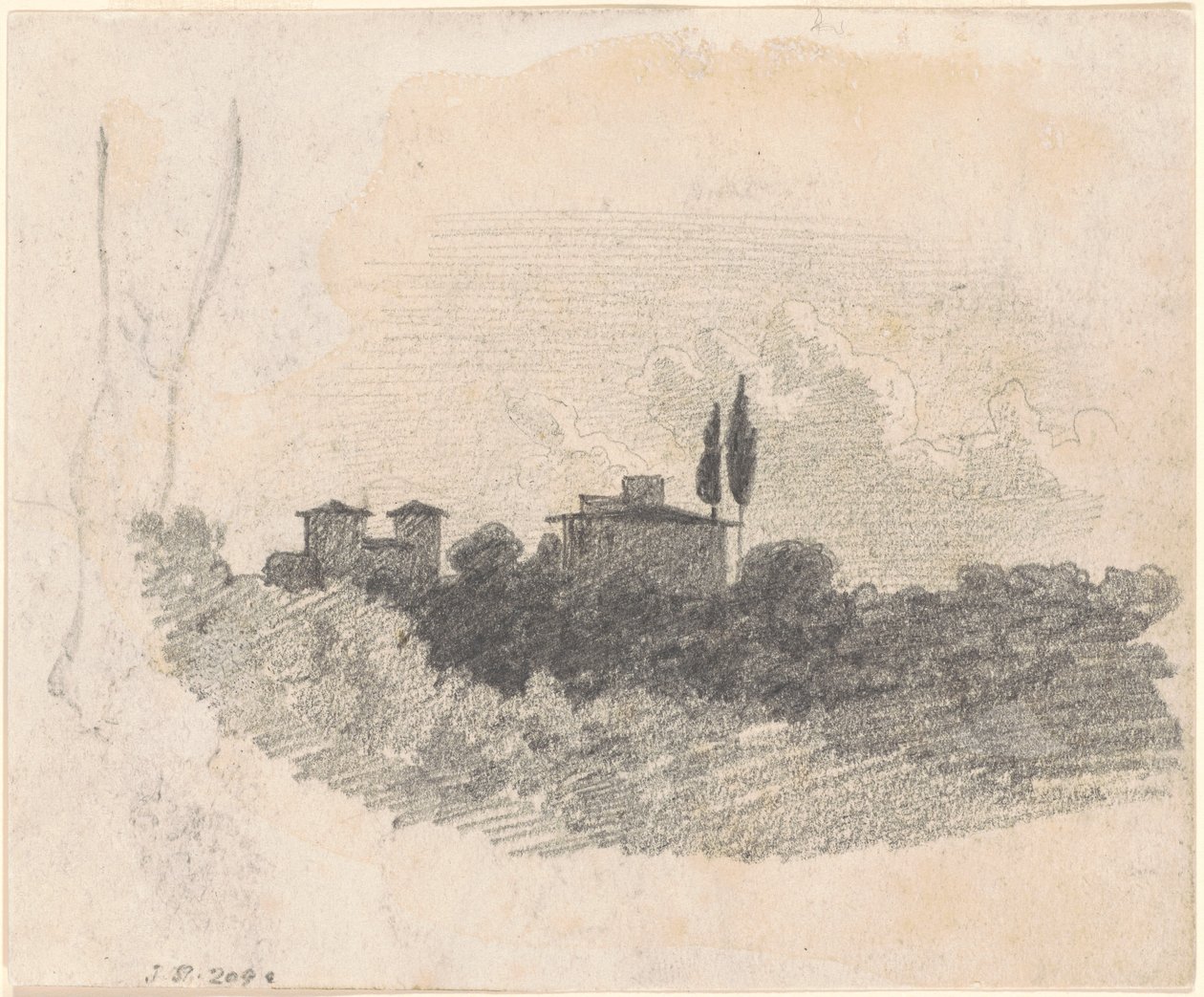 Italiaanse Villa [recto], 1870-1872 door John Singer Sargent