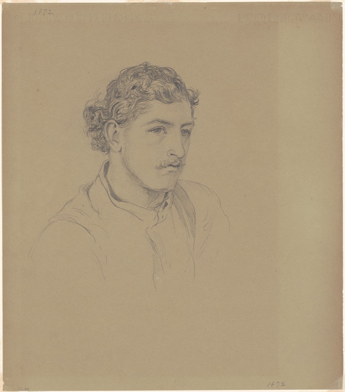 Man met krullend haar door John Singer Sargent