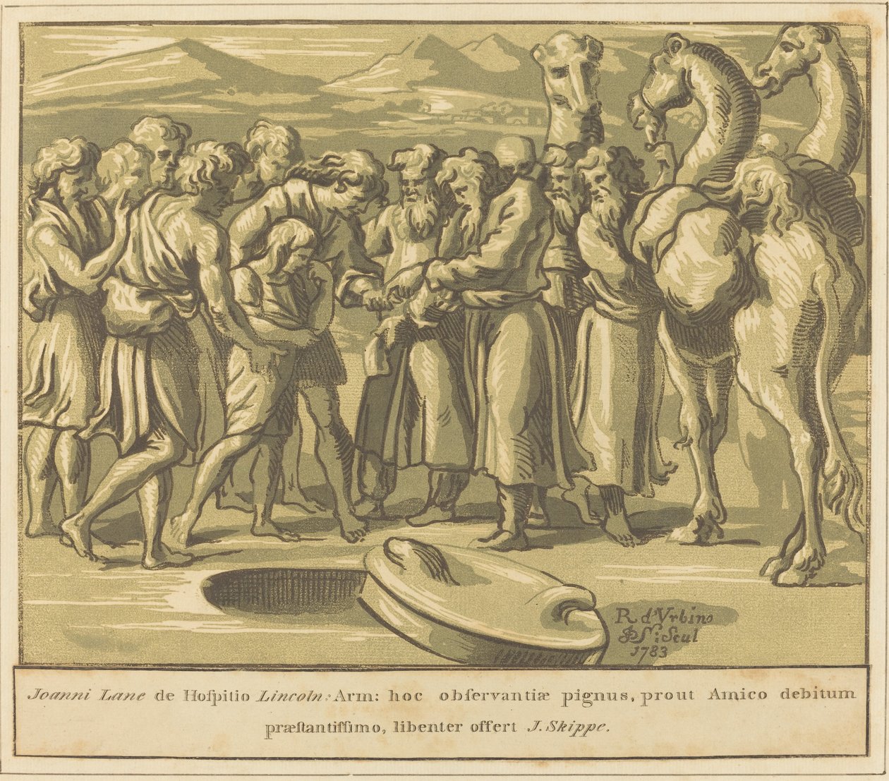 Jozef Verkocht als Slaaf door John Skippe after Raphael