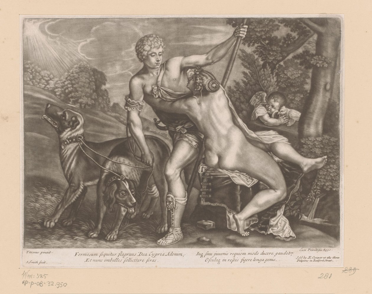 Venus en Adonis door John Smith