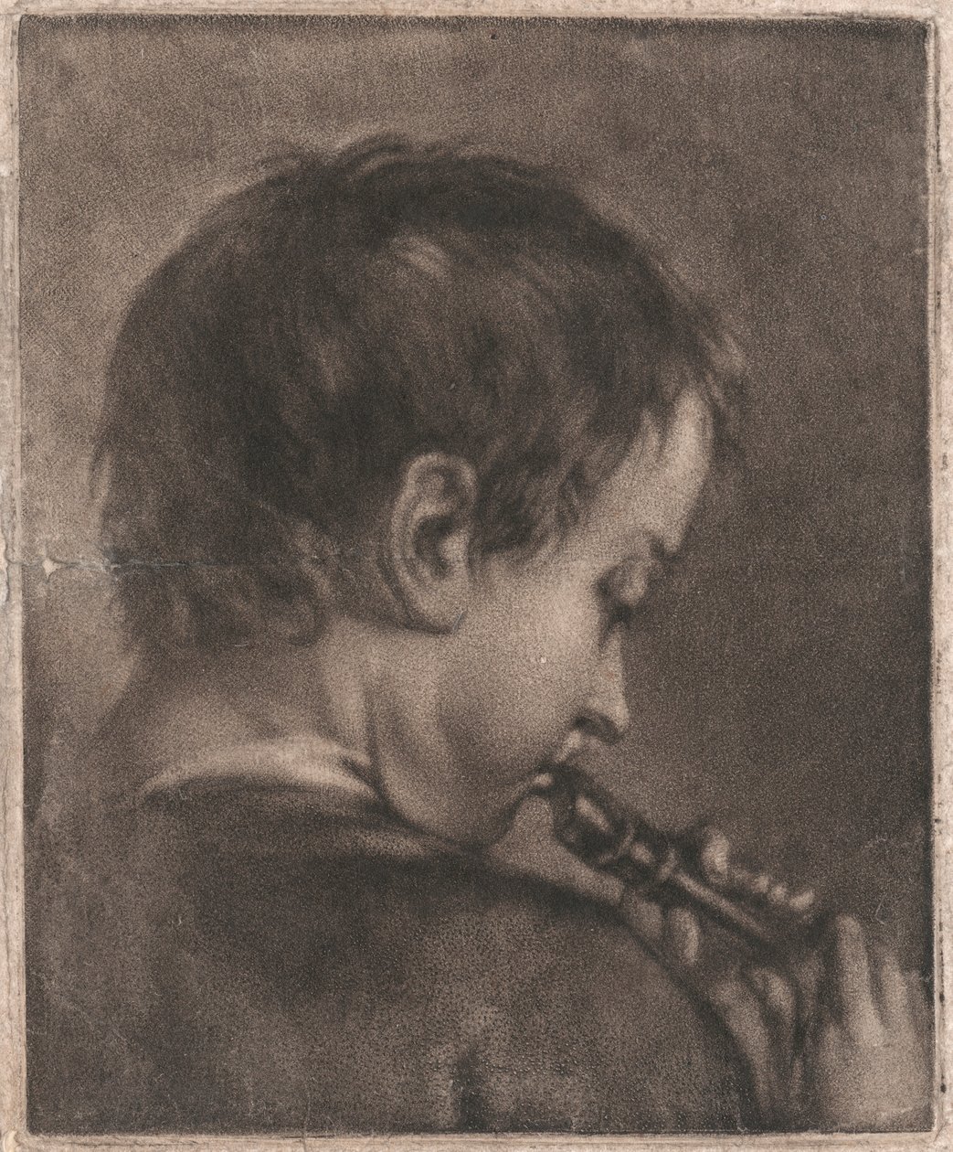 Jongen die fluit speelt door John Smith