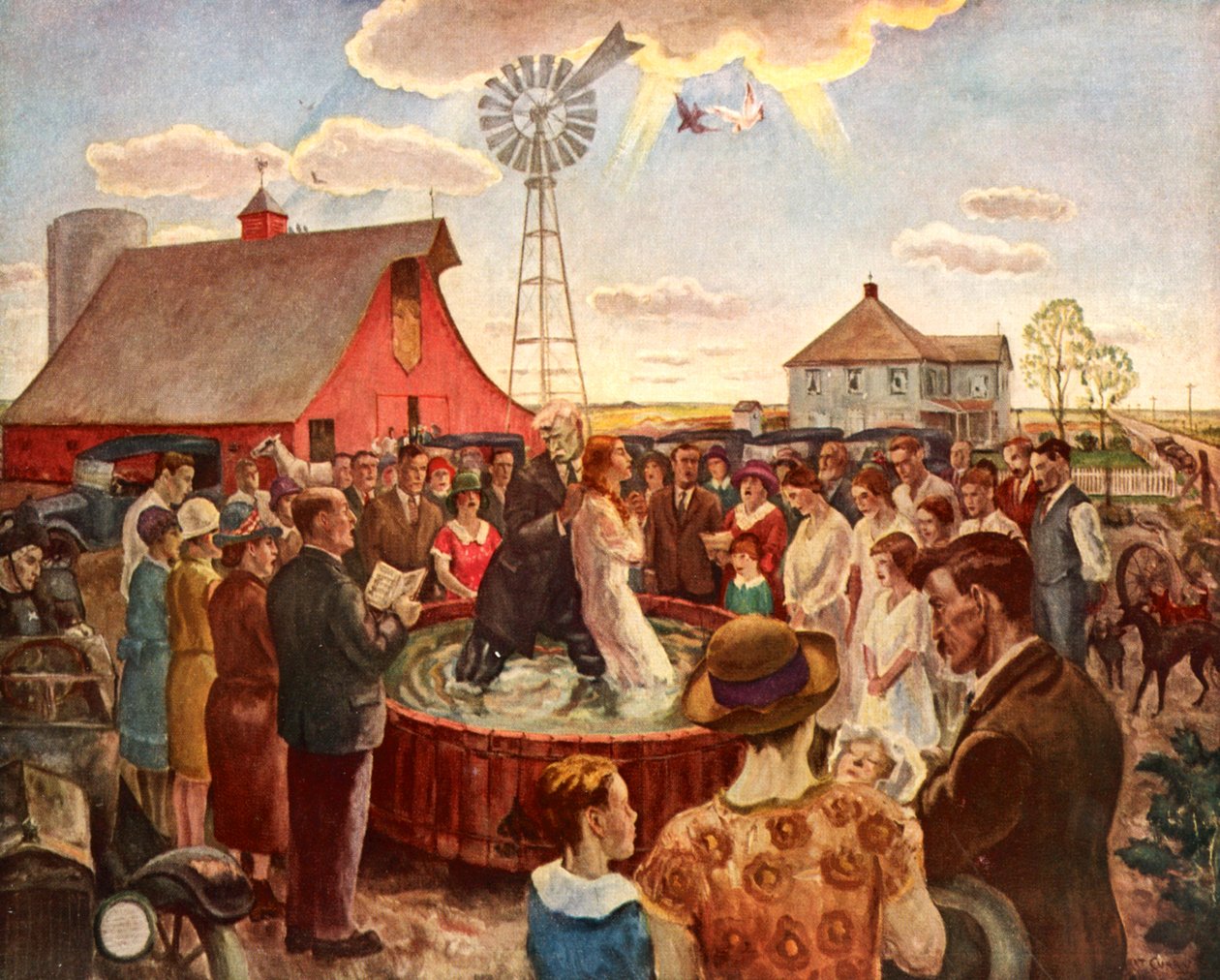 Doop in Kansas, Boekplaat door John Steuart Curry