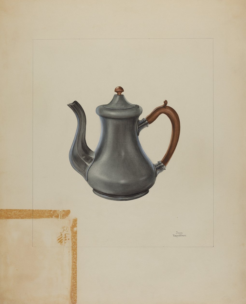 Pewter theepot, 1935-1942 door John Tarantino