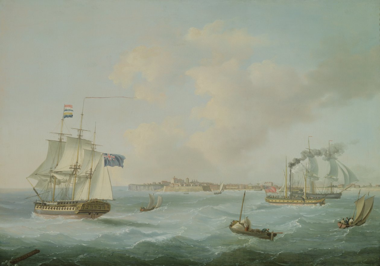 Schepen voor Margate, 1825 door John Thomas Serres