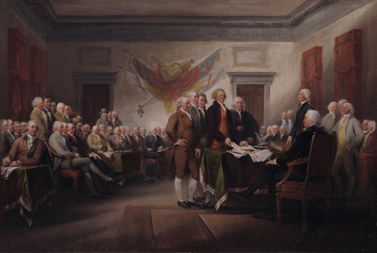 De Onafhankelijkheidsverklaring, 4 juli 1776. door John Trumbull