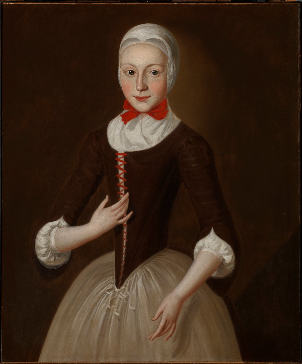 Jonge Moravische Meisje, ca. 1755-1760 door John Valentine Haidt