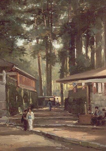 Japanse straatscène door John Varley
