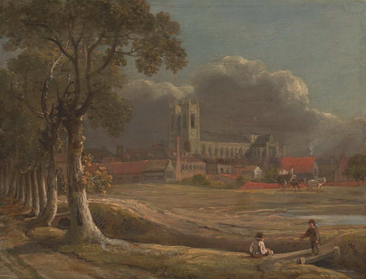 Westminster Abbey vanuit Tothill Fields door John Varley