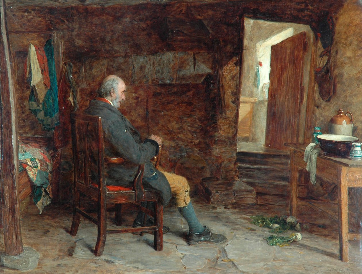 De weduwnaar, 1873 door John Watson Nicol