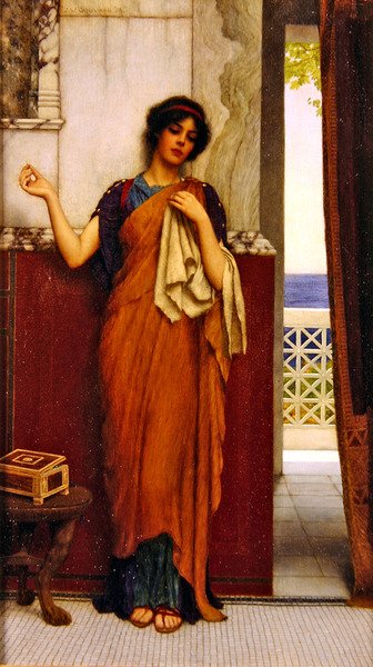 Een steek op tijd (Idle Thoughts) door John William Godward