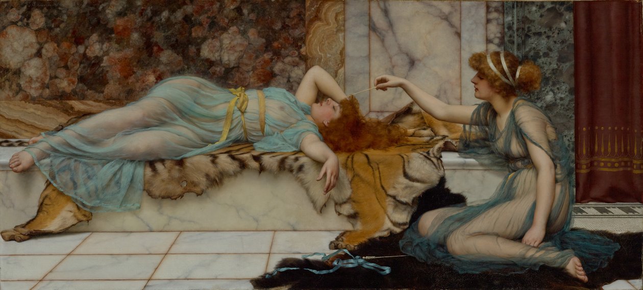 Ondeugendheid en rust door John William Godward