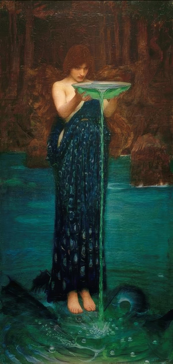 Circe Invidiosa, Circe vergiftigt de zee door John William Waterhouse
